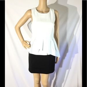 Sugarlips Faux Leather Two Tone Mini Dress